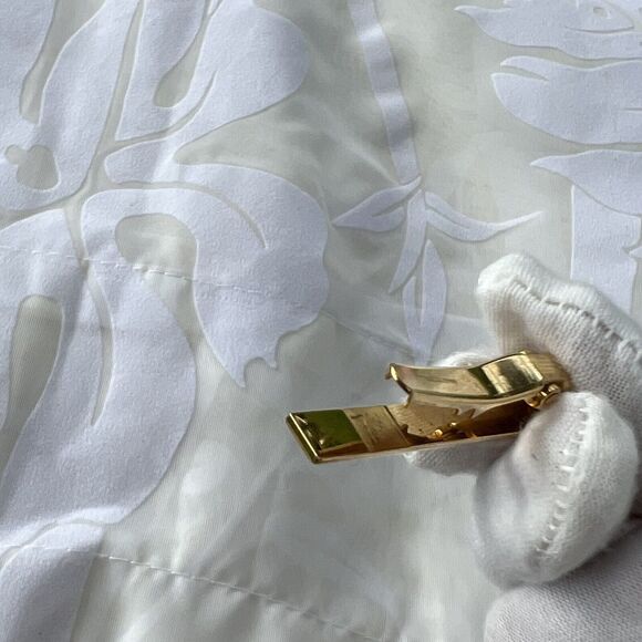 Nina Ricci Necktie Pin Tie Clip Germany Mens Jewelry 22kt Gold Plated Signed - Picture 4 of 6